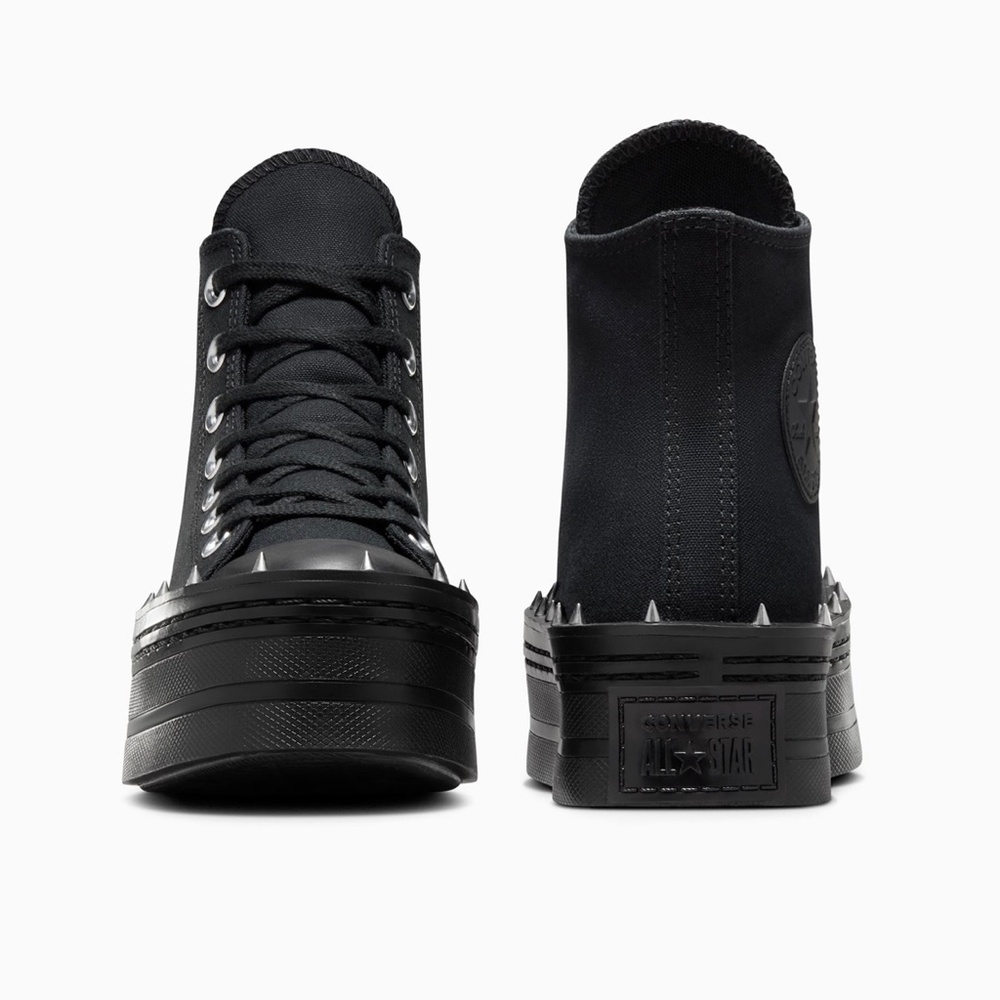Converse Chuck Taylor All Star Modern Lift Platform Studded Black size 8.5 NEW - Picture 7 of 12